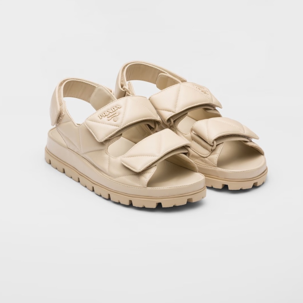 Prada Padded Leather Nappa Sandals